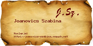 Joanovics Szabina névjegykártya